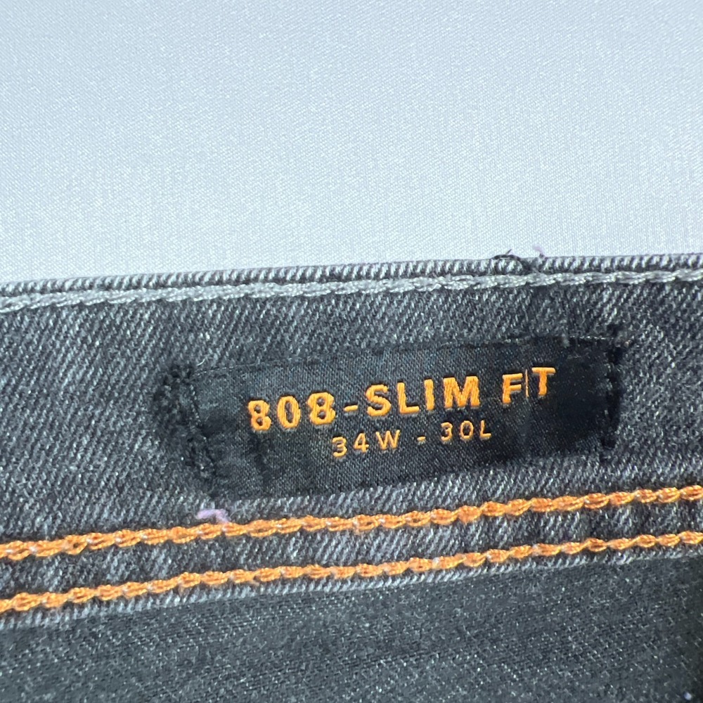 True Rebel Jeans Mens 34X30 Dark Gray Premium Denim 808 Slim Fit Straight Leg - Picture 11 of 16